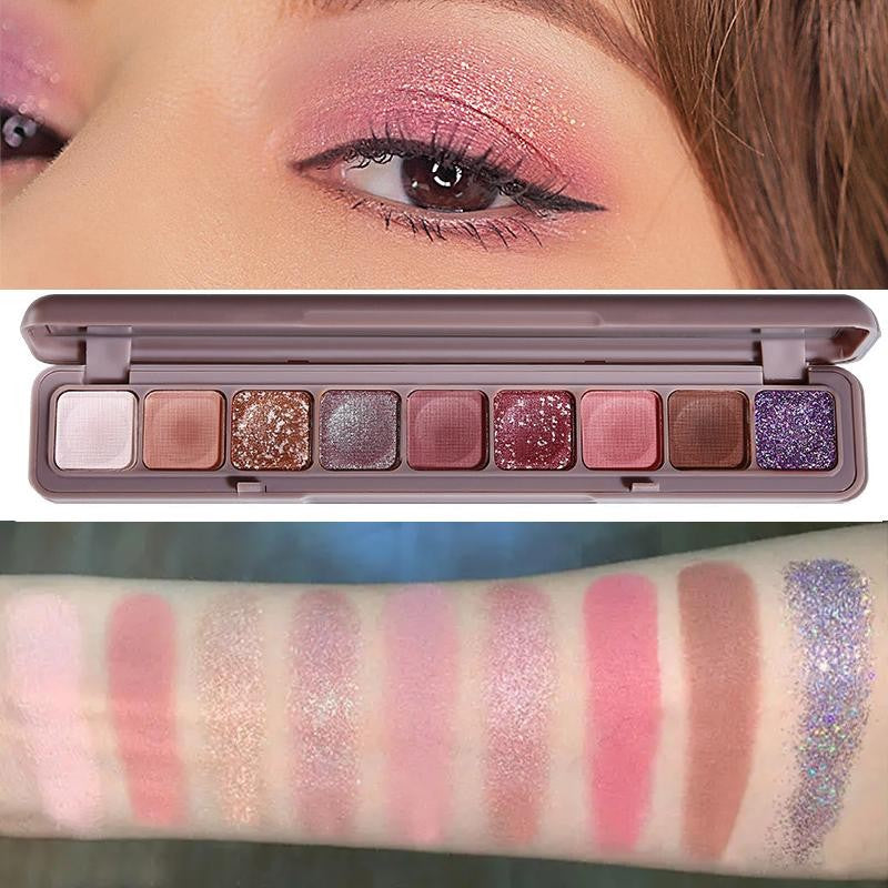 Paleta Farduri Flippy, 9 Culori, Farduri Mate si Sidefate, Rezistenta la Apa, Oglinda, 10 g, 9 x 3 x 2 cm, Valabilitate