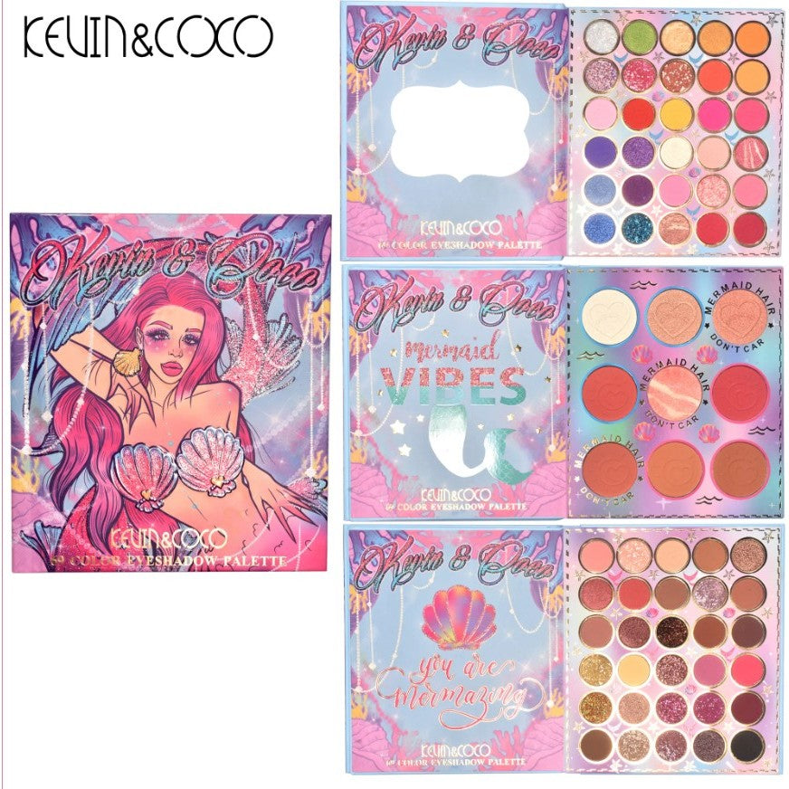 Paleta farduri Kevin&Coco, 69 nuante, blush, iluminator, conturing, deschidere tip carte, 18.6 x 16.5 cm, 97 g,