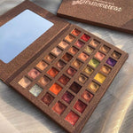 Paleta de farduri cu 40 de culori pigmentate, Maro cu sclipici, Flippy