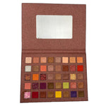Paleta de farduri cu 40 de culori pigmentate, Maro cu sclipici, Flippy