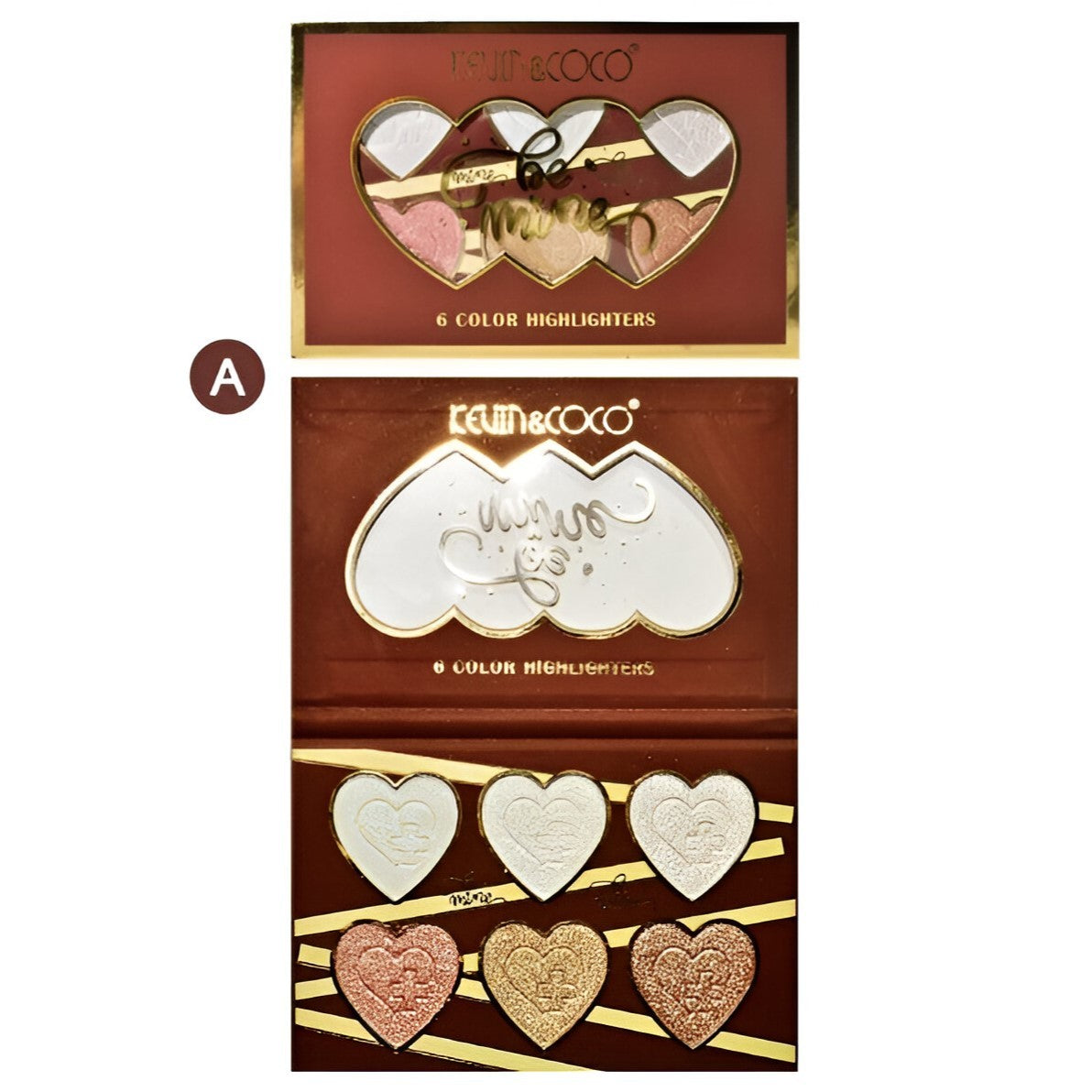 Paleta Iluminatoare, Kevin & Coco, 6 Nuante, Be Mine, Culori Calde, Dreptunghiulara, 140 g, Valabilitate 24 Luni,
