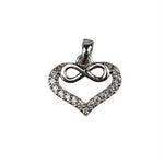Pandantiv Argint 925, Infinit in Inima cu Zirconii, 0.95 g
