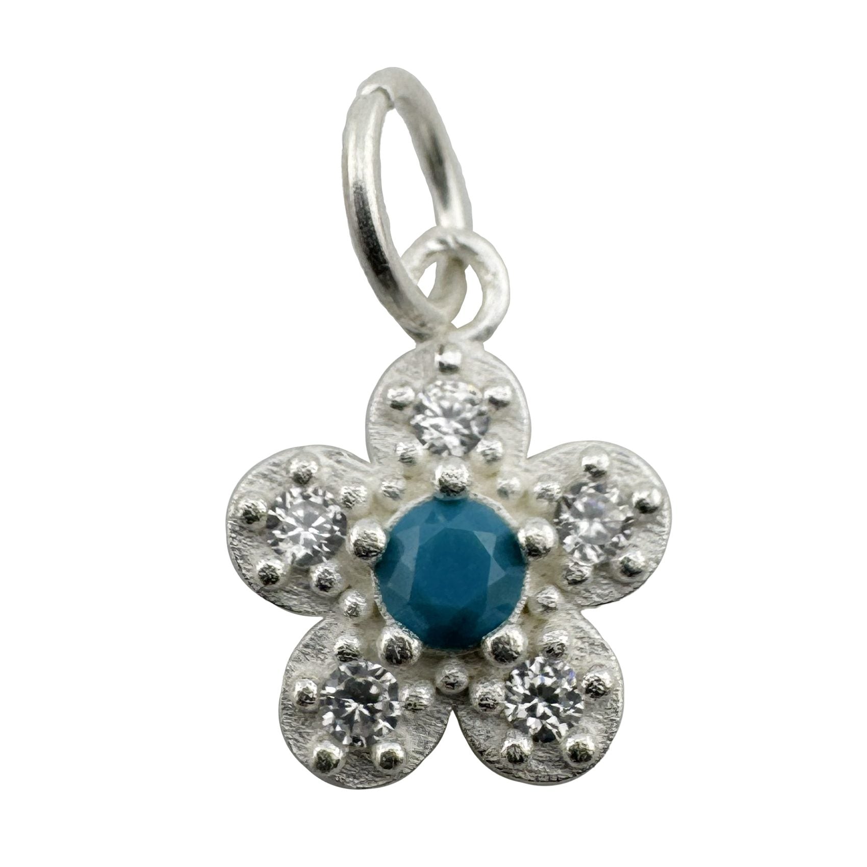 Pandantiv din Argint 925, Jolie Silver, pentru Dama, Model Floare Cu Pietre de Zirconiu Cubic, 1 x 1 cm, 0.9 g,