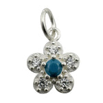 Pandantiv din Argint 925, Jolie Silver, pentru Dama, Model Floare Cu Pietre de Zirconiu Cubic, 1 x 1 cm, 0.9 g,