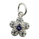 Pandantiv din Argint 925, Jolie Silver, pentru Dama, Model Floare Cu Pietre de Zirconiu Cubic, 1 x 1 cm, 0.9 g,