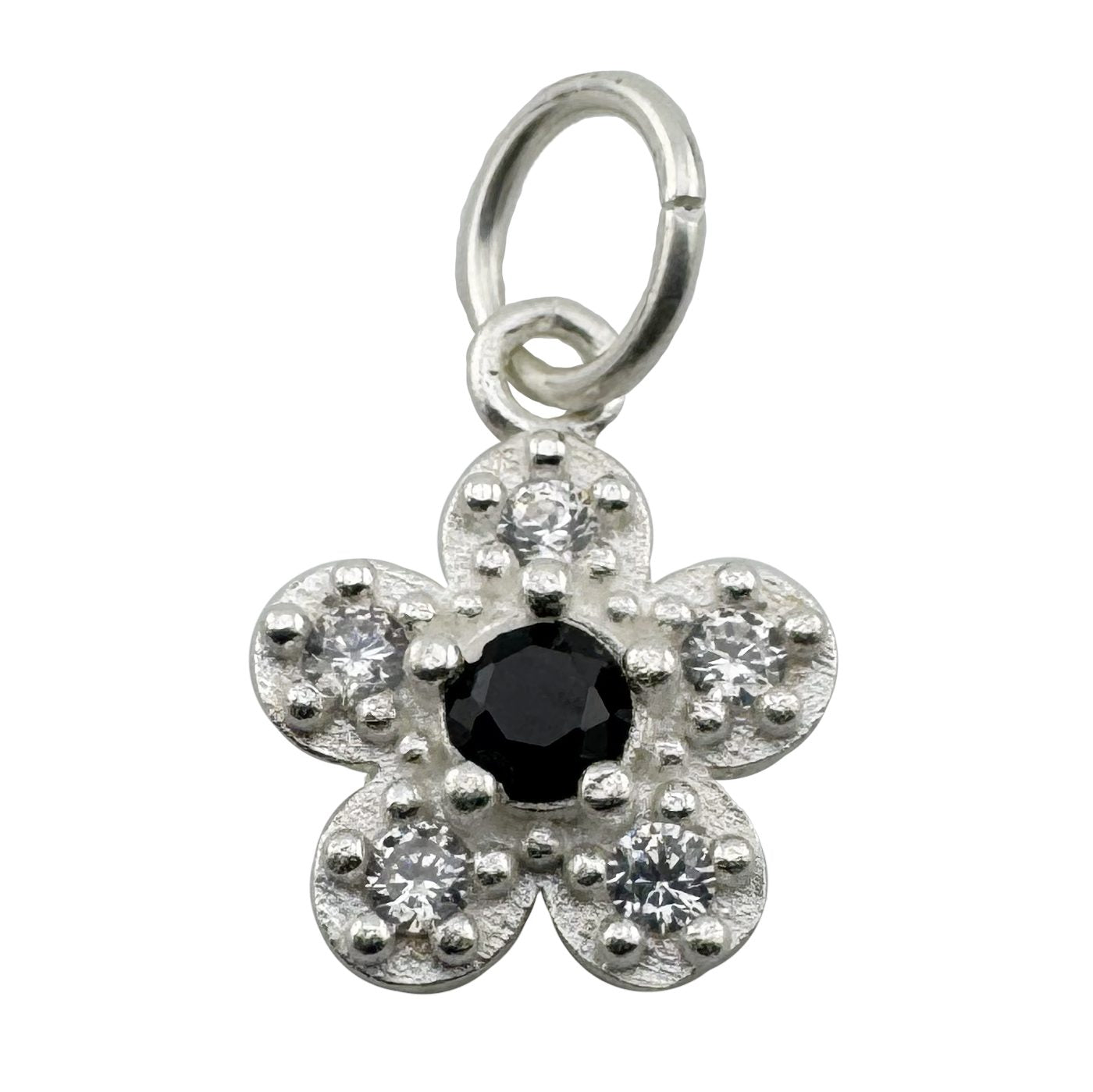 Pandantiv din Argint 925, Jolie Silver, pentru Dama, Model Floare Cu Pietre de Zirconiu Cubic, 1 x 1 cm, 0.9 g,
