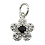 Pandantiv din Argint 925, Jolie Silver, pentru Dama, Model Floare Cu Pietre de Zirconiu Cubic, 1 x 1 cm, 0.9 g,