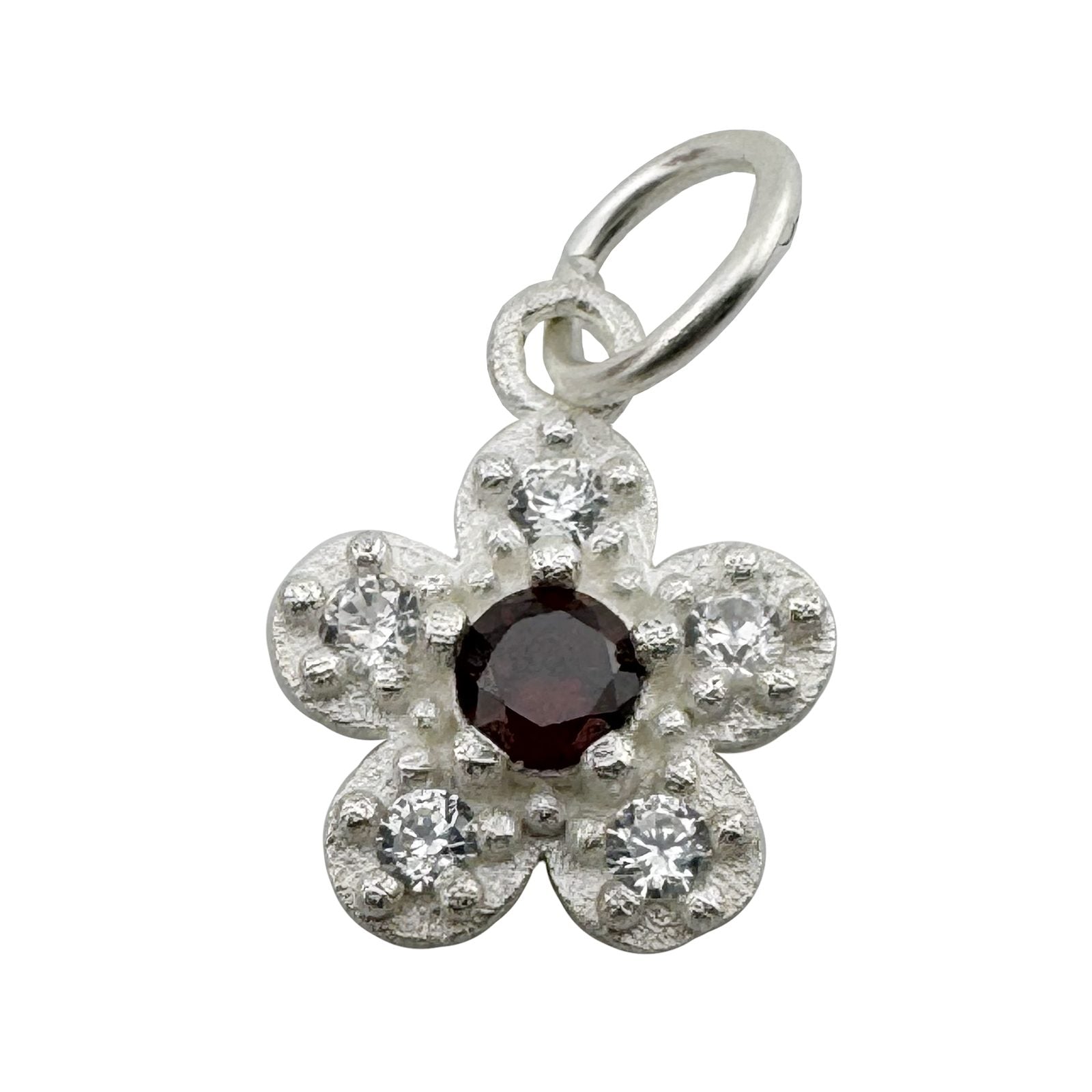Pandantiv din Argint 925, Jolie Silver, pentru Dama, Model Floare Cu Pietre de Zirconiu Cubic, 1 x 1 cm, 0.9 g,