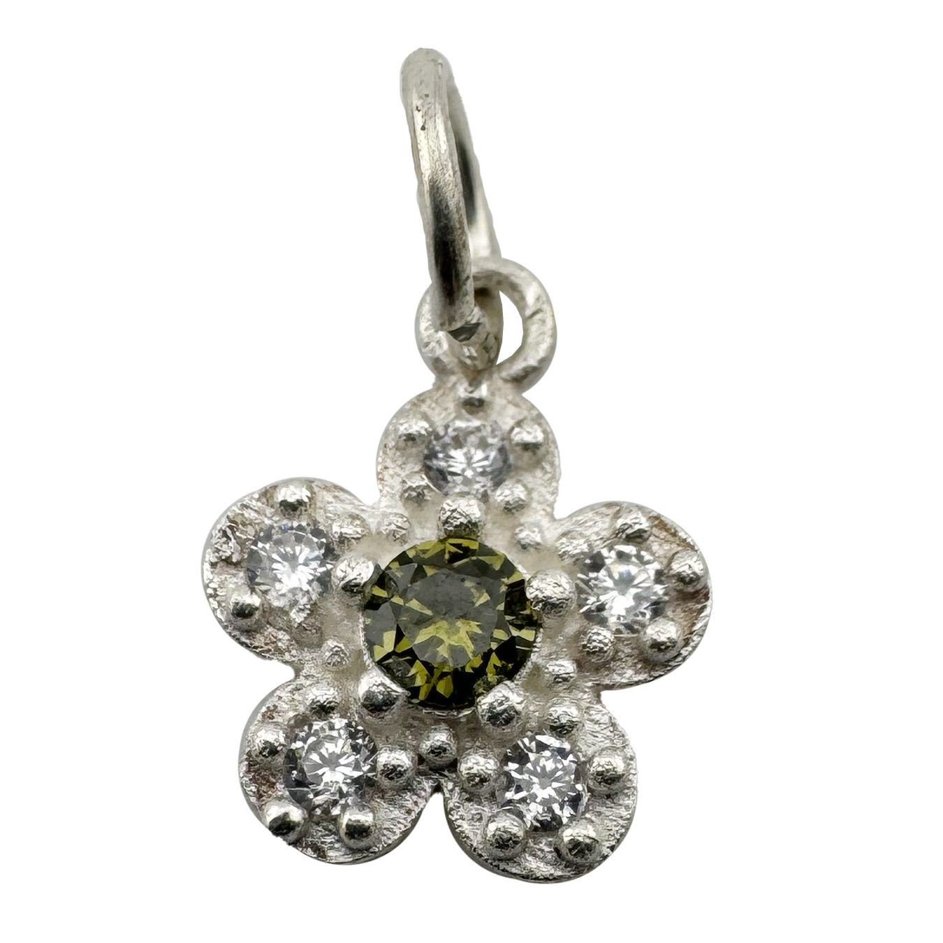 Pandantiv din Argint 925, Jolie Silver, pentru Dama, Model Floare Cu Pietre de Zirconiu Cubic, 1 x 1 cm, 0.9 g,