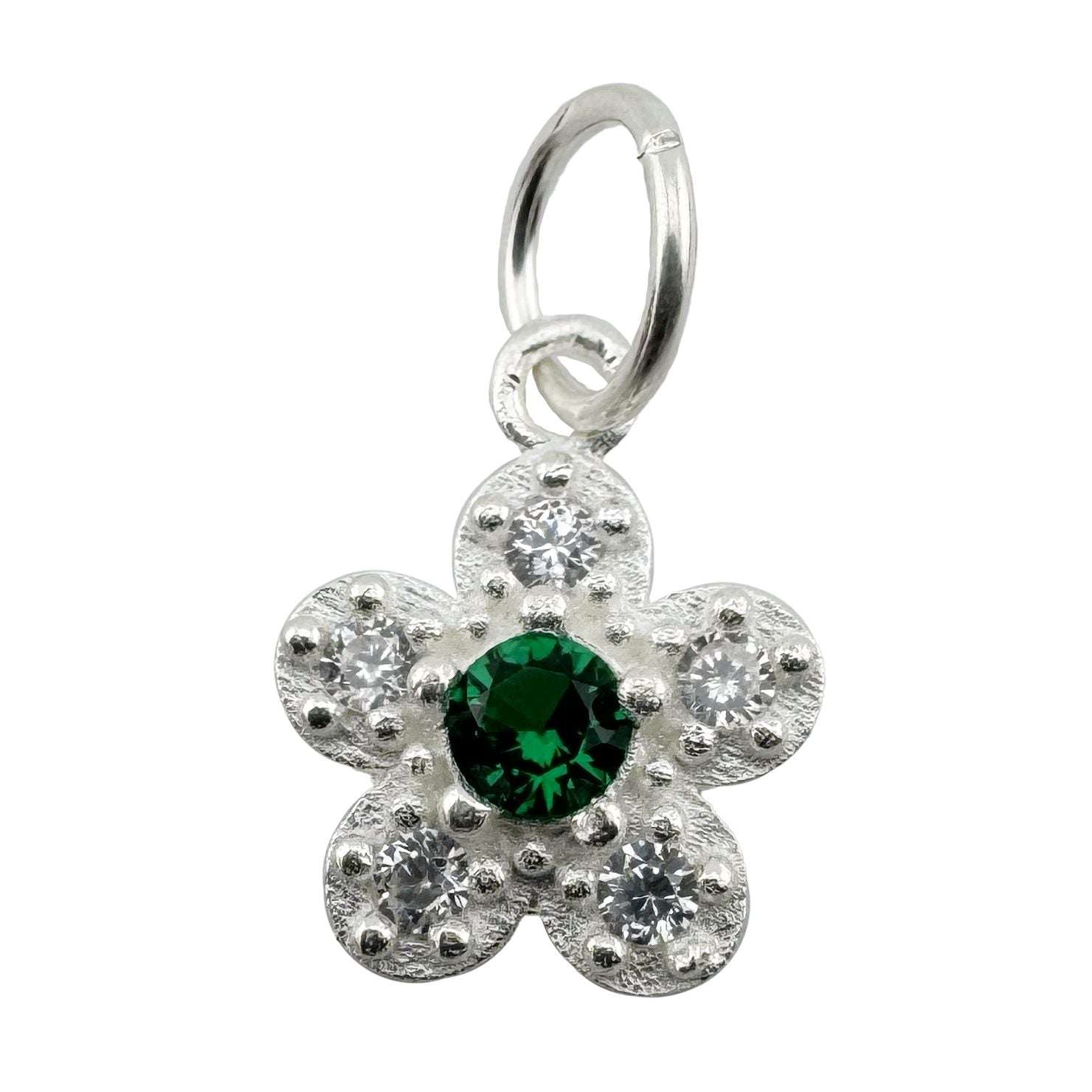 Pandantiv din Argint 925, Jolie Silver, pentru Dama, Model Floare Cu Pietre de Zirconiu Cubic, 1 x 1 cm, 0.9 g,