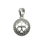 Pandantiv din Argint 925, Jolie Silver, pentru Dama, Model Trifoi cu Pietre de Zirconiu Cerc, 1 x 1 cm, 0.9 g, Argintiu