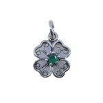 Pandantiv din Argint 925 Trifoi Filigran cu Piatra,0.98 g