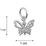 Pandantiv, Jolie Silver, Argint 925, Model Fluture Cu Pietre, 0.5 g, 1 x 1 cm