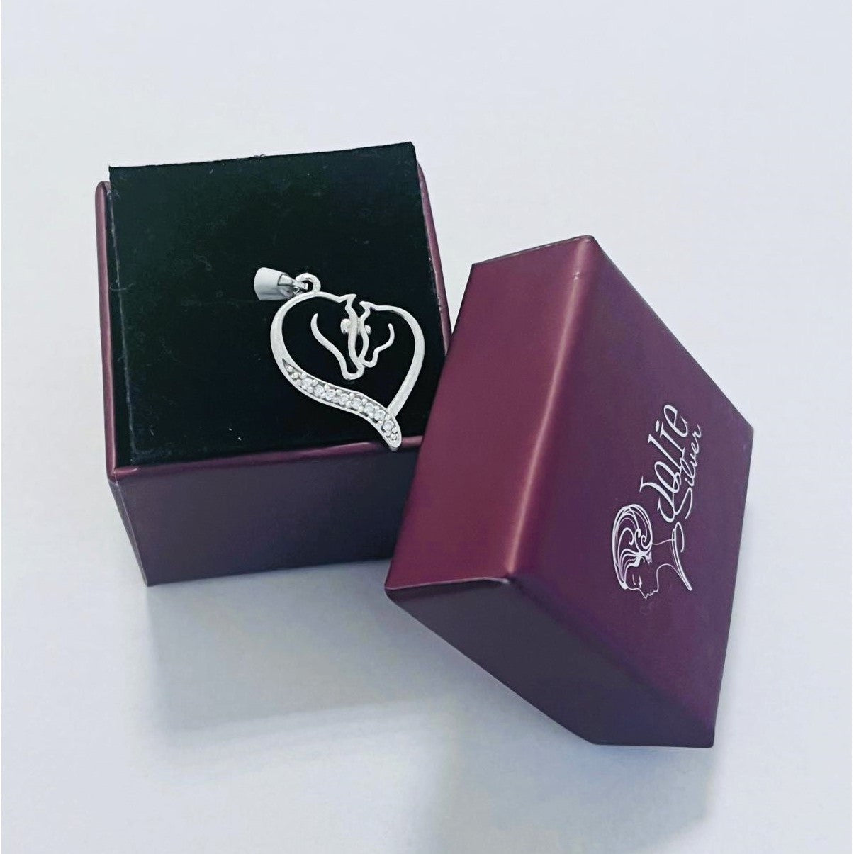 Pandantiv, Jolie Silver, Argint 925, Model Horses in Love, 16 x 20 mm, 1.6 g