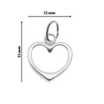 Pandantiv, Jolie Silver, Argint 925, Model Inima Contur, 0.6 g, 15x12 mm