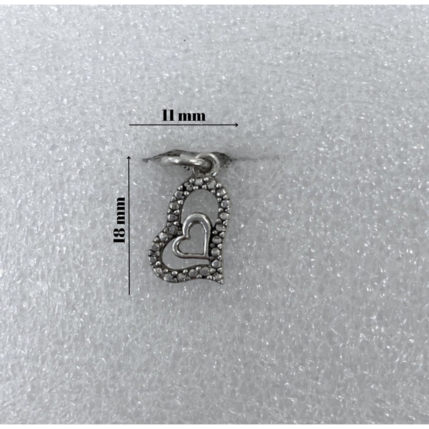 Pandantiv, Jolie Silver, Argint 925, Model Inima in Inima, 0.9 g, 18x11 mm