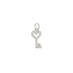 Pandantiv Jolie Silver din Argint 925, Model „Cheia Inimii” cu Minizirconii, Design Minimalist