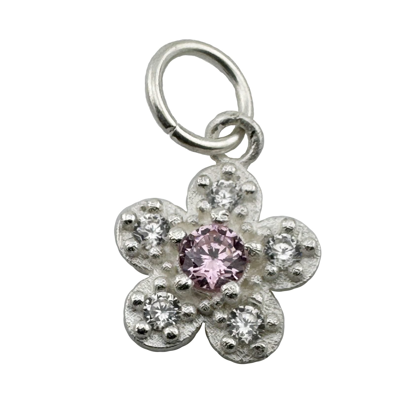 Pandantiv din Argint 925, Jolie Silver, pentru Dama, Model Floare Cu Pietre de Zirconiu Cubic, 1 x 1 cm, 0.9 g,