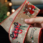 Panglica de Craciun pentru Decor Brad, Flippy, Panglica Decorativa de Craciun pentru Funde, Imprimeu Pick-Up Merry