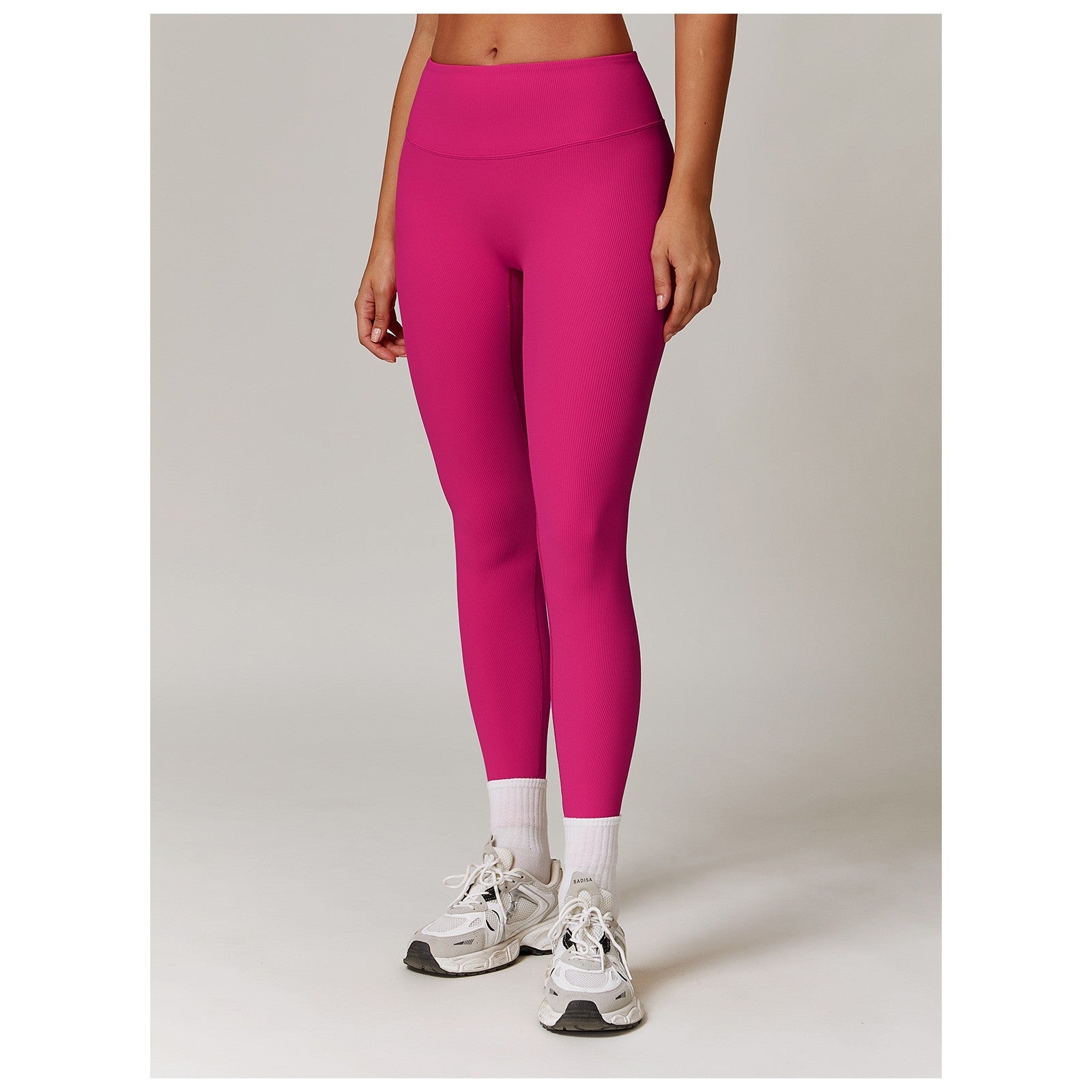 Pantaloni de Fitness/Yoga, Flippy, pentru Femei, Material Elastic, Spandex, Talie Inalta, Roz, Marime L