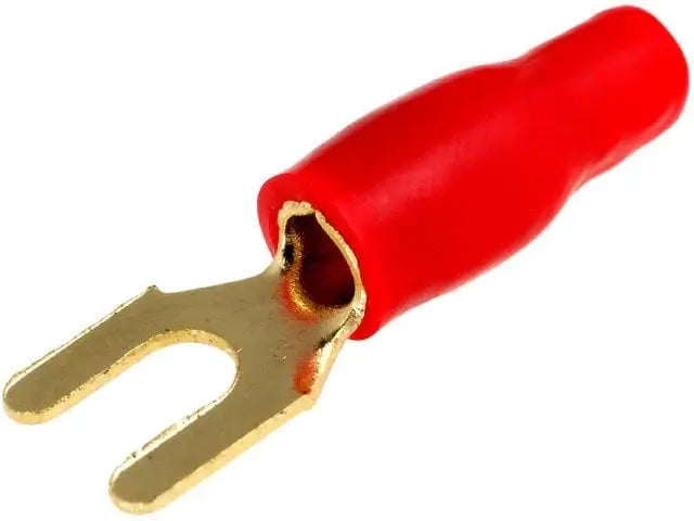 Papuc Terminal tip furca M4 5mm2 aurit izolat rosu ACV 30.4440-02