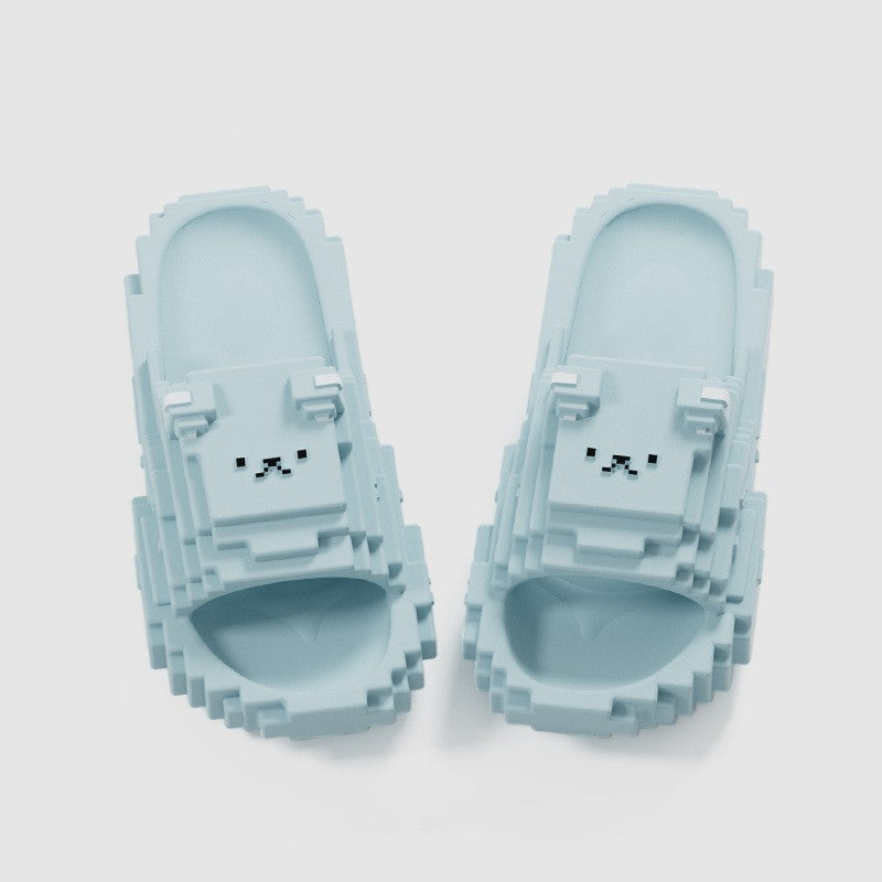 Papuci Casual pentru Adolescenti, Flippy, Model Unisex de Forma Pixel, Rezistenti Usori si Moi din Spuma EVA