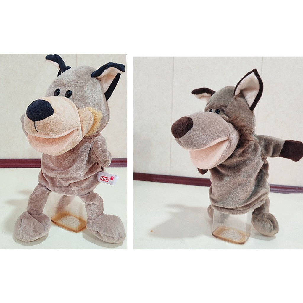 Papusa de Mana pentru Teatru de Papusi, Flippy, din Plus, 25 x 10 x 8 cm, Model Lup, Bej