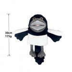 Papusa de Mana pentru Teatru de Papusi, Flippy, din Plus, 30 cm, Model Pasare, Alb/Negru