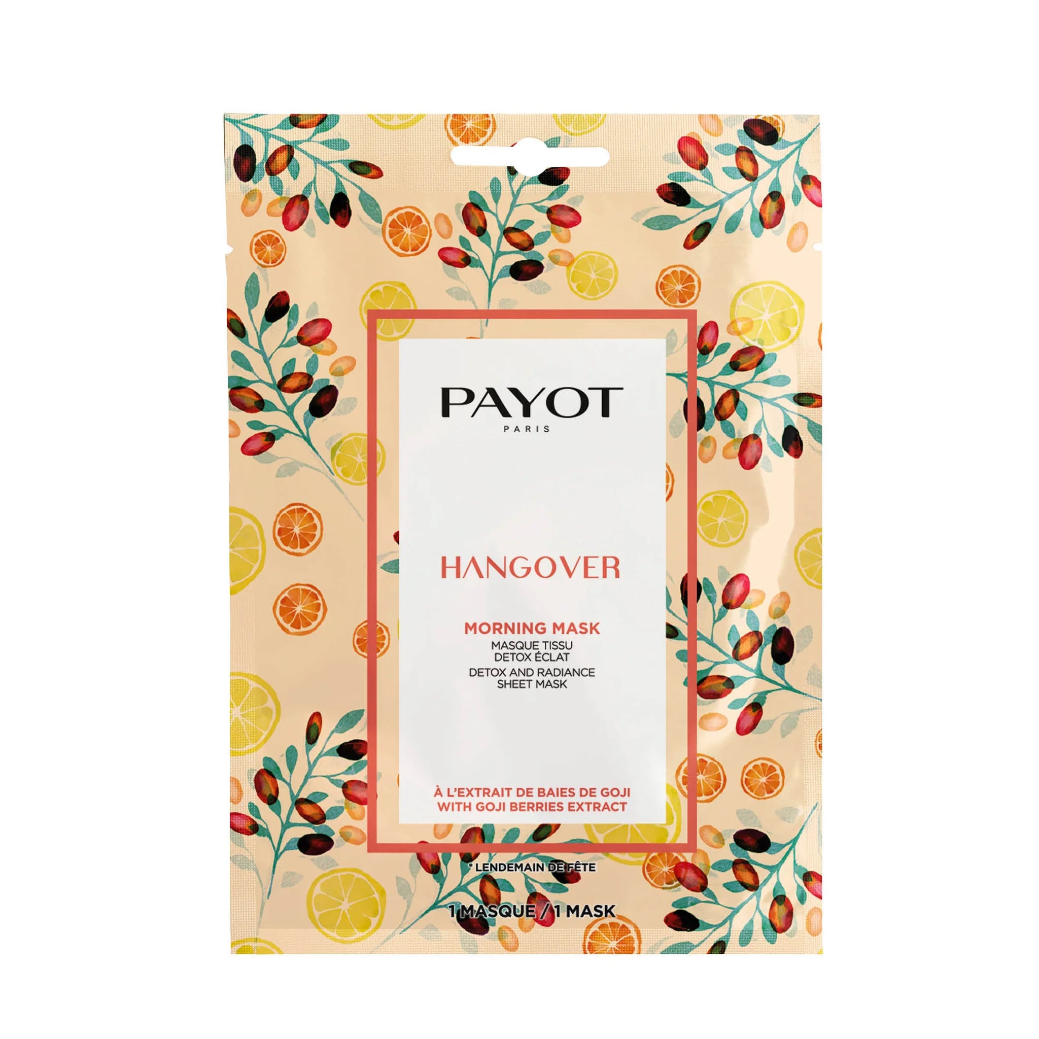 Payot, Hangover, Detoxifiere & Strălucire, Mască facială, Pentru față, Dimineață, 19 ml