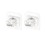 Set 2 Carlige Adezive Transparente, Flippy, Rezistente la Apa, 5 kg, Plastic, 6x6x4 cm