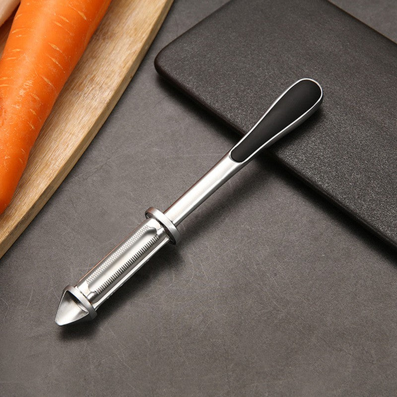 Peeler 2in1 pentru Legume si Fructe, Flippy, Multifunctional, cu 2 Lame de Curatati si Feliat, Varf Ascutit pentru