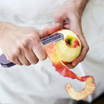 Peeler pentru Legume si Fructe, Flippy, 3.6 x 9.1 cm, Multifunctional, Curatator Pliabil, din ABS si Otel Inoxidabil,
