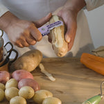 Peeler pentru Legume si Fructe, Flippy, 3.6 x 9.1 cm, Multifunctional, Curatator Pliabil, din ABS si Otel Inoxidabil,