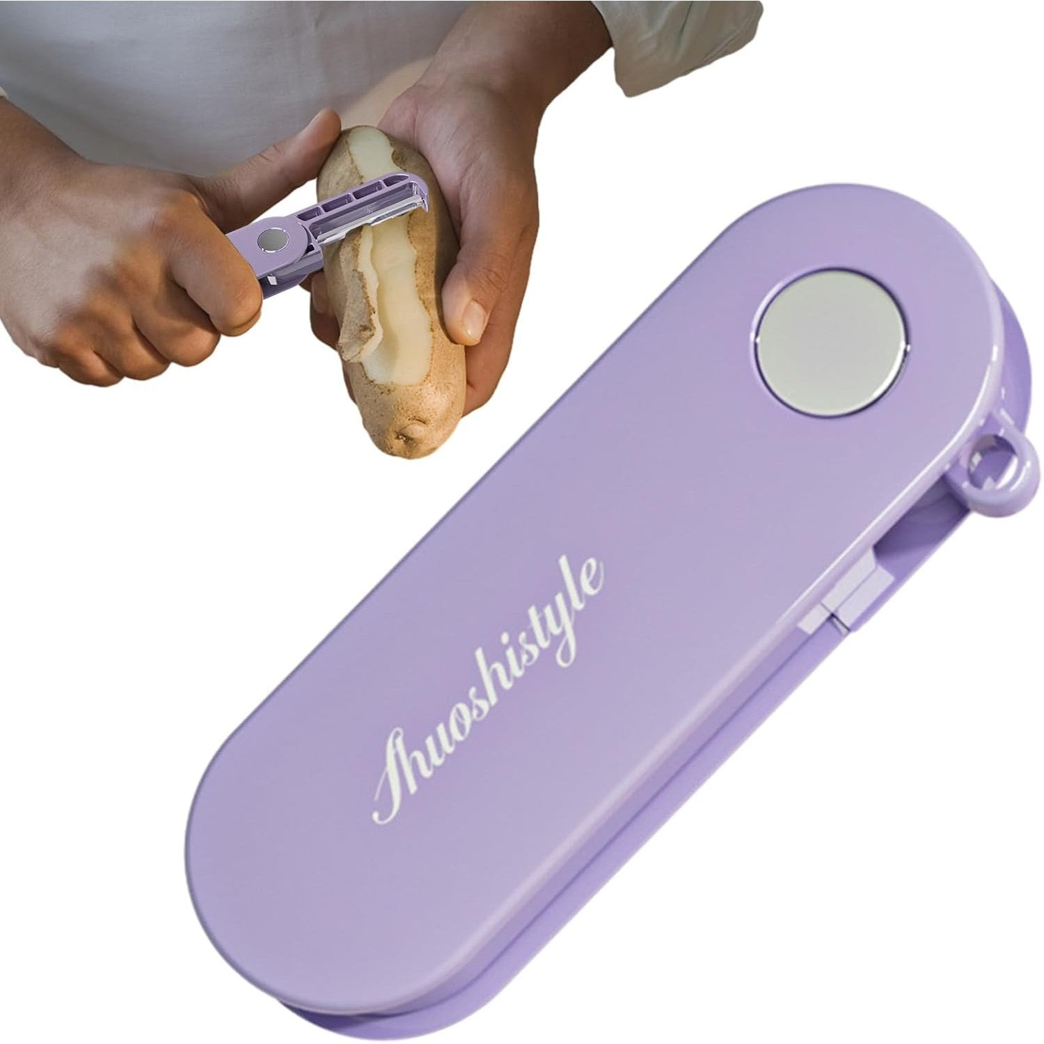 Peeler pentru Legume si Fructe, Flippy, 3.6 x 9.1 cm, Multifunctional, Curatator Pliabil, din ABS si Otel Inoxidabil,