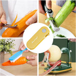 Peeler pentru Legume si Fructe, Flippy, 3.6 x 9.1 cm, Multifunctional, Curatator Pliabil, din ABS si Otel Inoxidabil,