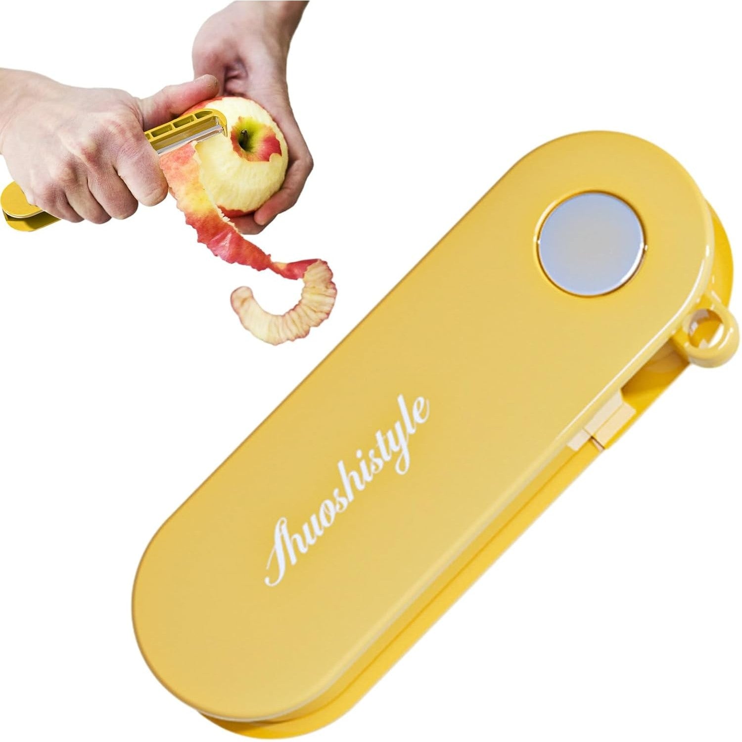 Peeler pentru Legume si Fructe, Flippy, 3.6 x 9.1 cm, Multifunctional, Curatator Pliabil, din ABS si Otel Inoxidabil,
