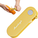 Peeler pentru Legume si Fructe, Flippy, 3.6 x 9.1 cm, Multifunctional, Curatator Pliabil, din ABS si Otel Inoxidabil,