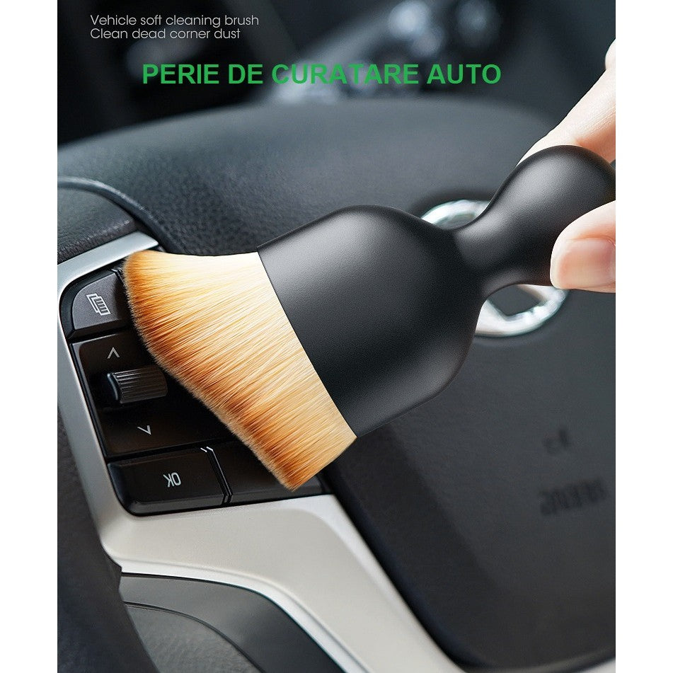 Pensula Multifunctionala, Flippy, Pentru Machiaj sau Indepartat Praful din Masina, Par Sintetic, cu Capac de Protectie,