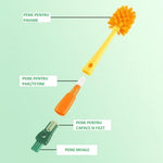 Perie 5 in 1 de Curatat Pahare, Cani, Sticle, Flippy, cu Maner Lung, Accesorii pentru Spalarea Paielor si Capacelor,
