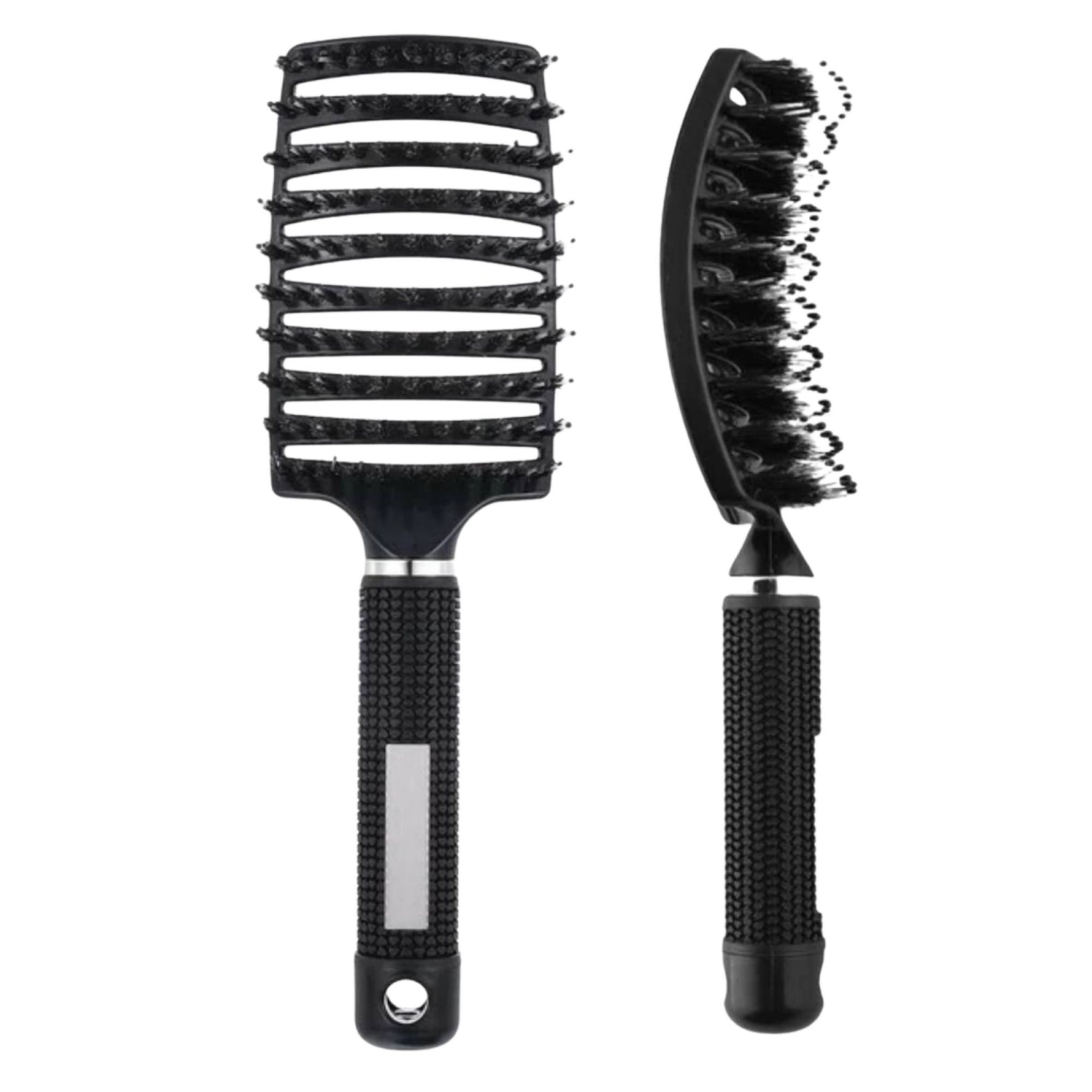 Perie de Par Curbata Ventilata, Flippy, Peri de Mistret + Nylon, Maner Antiderapant, Efect Masaj, Wet & Dry, 24.5 x 6.5