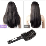 Perie de Par Curbata Ventilata, Flippy, Peri de Mistret + Nylon, Maner Antiderapant, Efect Masaj, Wet & Dry, 24.5 x 6.5
