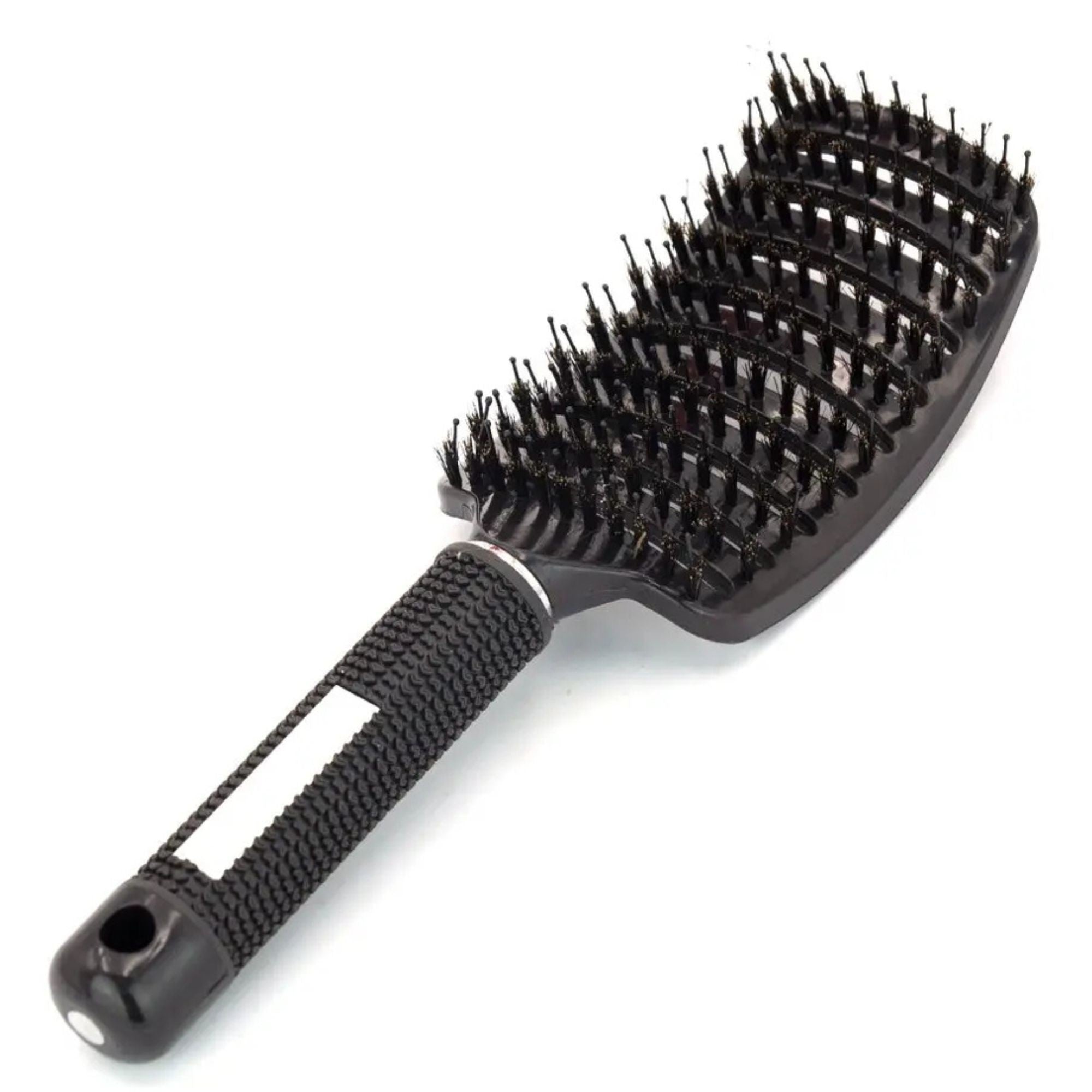Perie de Par Curbata Ventilata, Flippy, Peri de Mistret + Nylon, Maner Antiderapant, Efect Masaj, Wet & Dry, 24.5 x 6.5