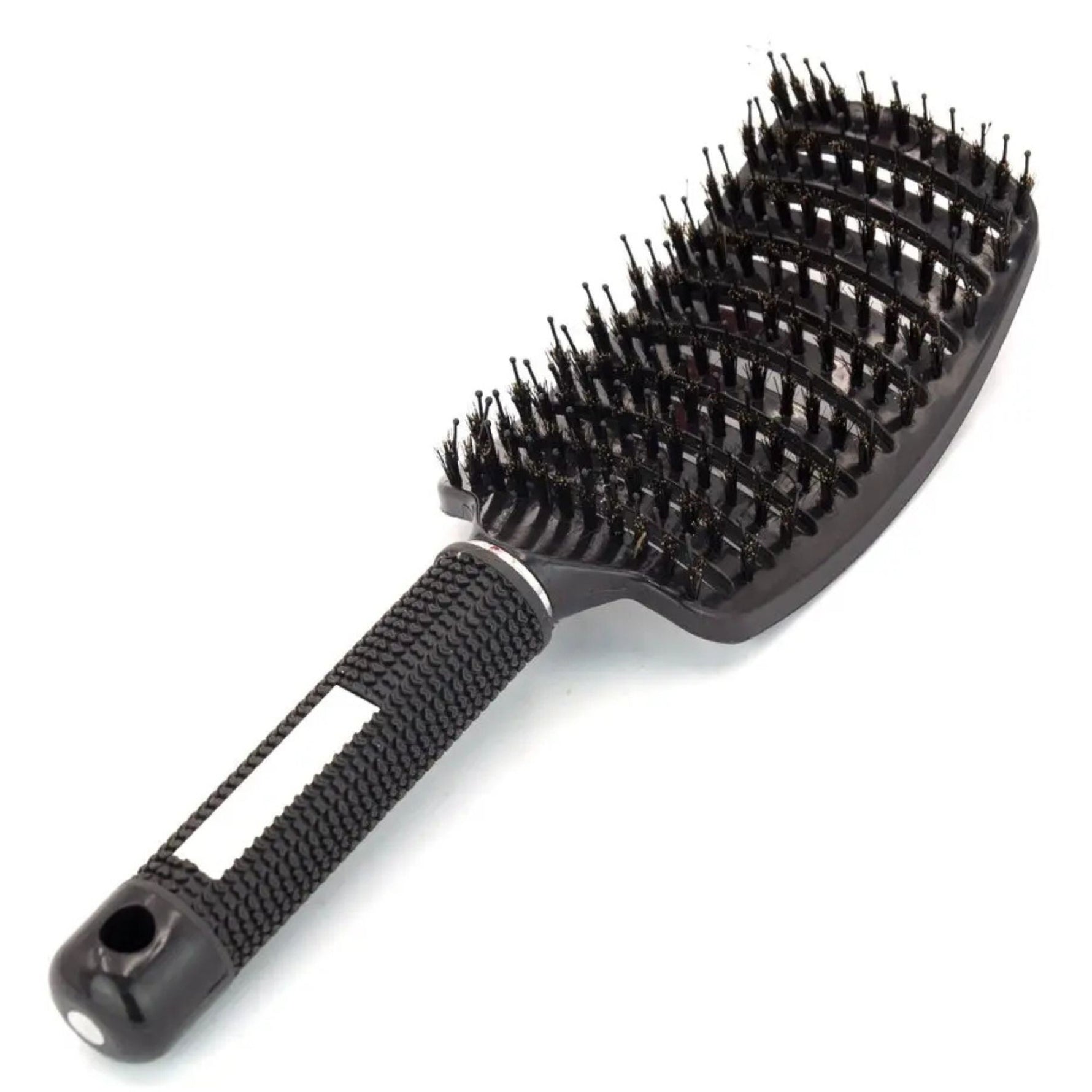Perie de Par Curbata Ventilata, Flippy, Peri de Mistret + Nylon, Maner Antiderapant, Efect Masaj, Wet & Dry, 24.5 x 6.5