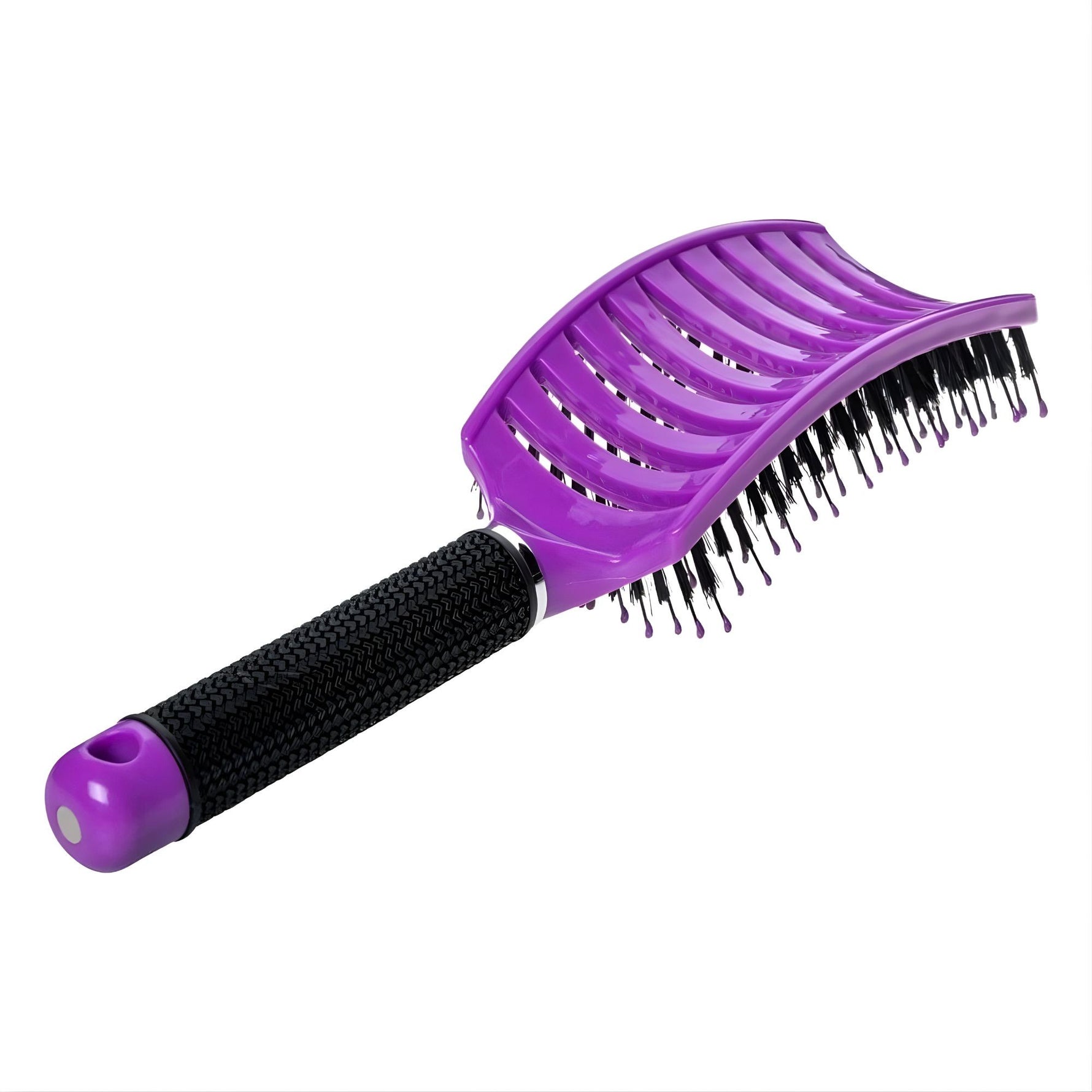 Perie de Par Curbata Ventilata, Flippy, Peri de Mistret + Nylon, Maner Antiderapant, Efect Masaj, Wet & Dry, 24.5 x 6.5