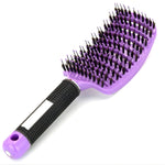 Perie de Par Curbata Ventilata, Flippy, Peri de Mistret + Nylon, Maner Antiderapant, Efect Masaj, Wet & Dry, 24.5 x 6.5