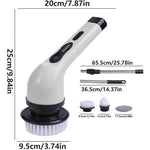Perie Electrica de Curatare, Flippy, pentru Gresie, Baie, Bucatarie, 25x20x9.5 cm, cu 6 Capete, Maner Extensibil