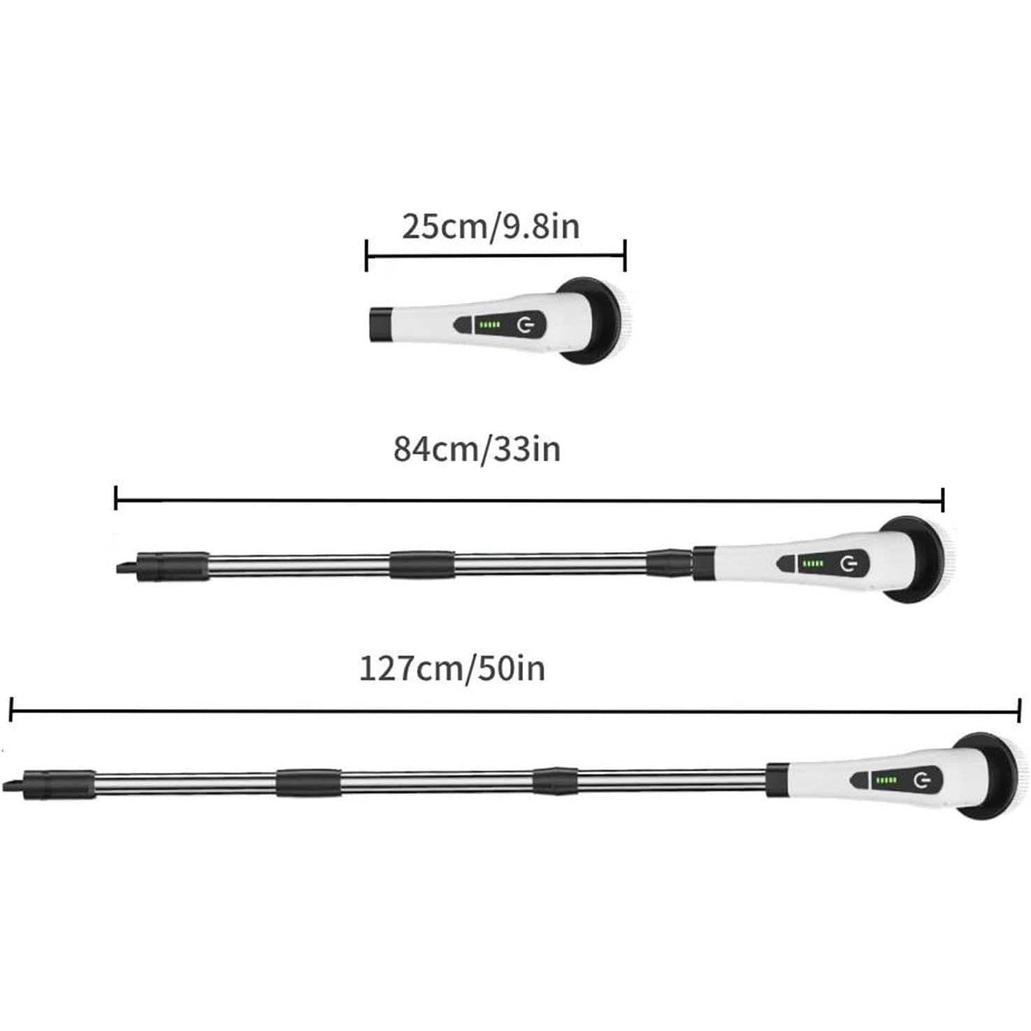 Perie Electrica de Curatare, Flippy, pentru Gresie, Baie, Bucatarie, 25x20x9.5 cm, cu 6 Capete, Maner Extensibil