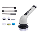 Perie Electrica de Curatare, Flippy, pentru Gresie, Baie, Bucatarie, 25x20x9.5 cm, cu 6 Capete, Maner Extensibil