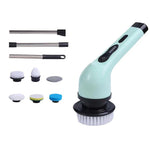 Perie Electrica de Curatare, Flippy, pentru Gresie, Baie, Bucatarie, 25x20x9.5 cm, cu 6 Capete, Maner Extensibil