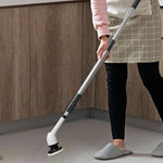 Perie Electrica de Curatare, Flippy, pentru Gresie, Baie, Bucatarie, 25x20x9.5 cm, cu 9 Capete, Maner Extensibil